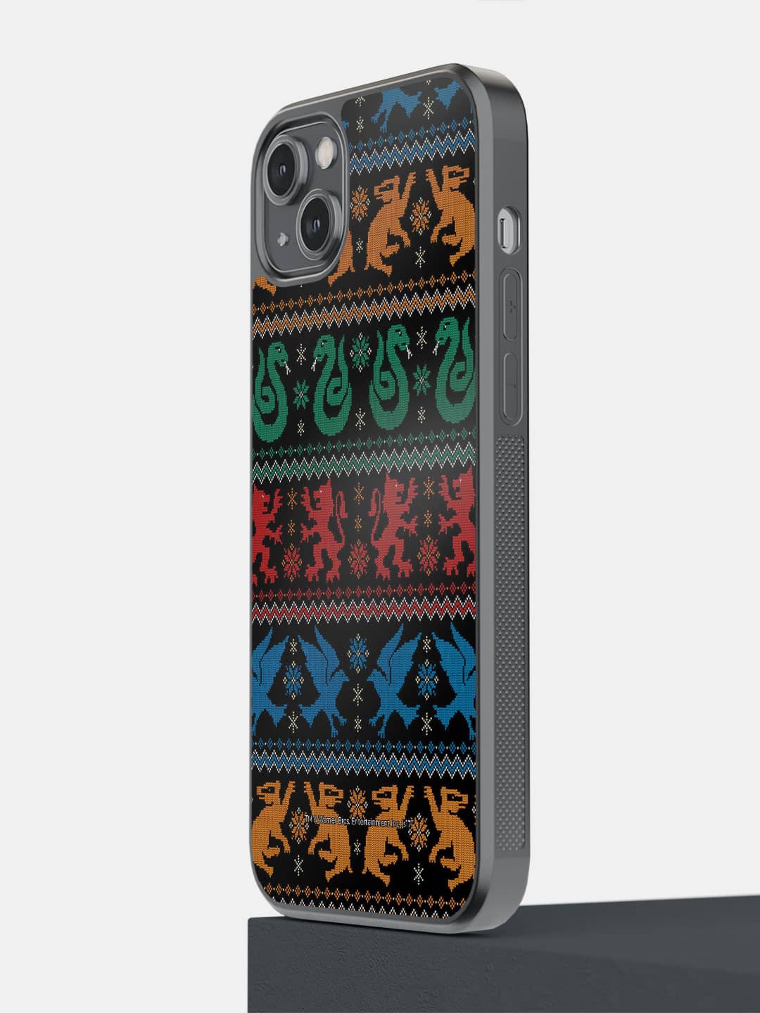 

macmerise Hogwarts Houses Printed iPhone 14 Plus Phone Bumper Case, Black