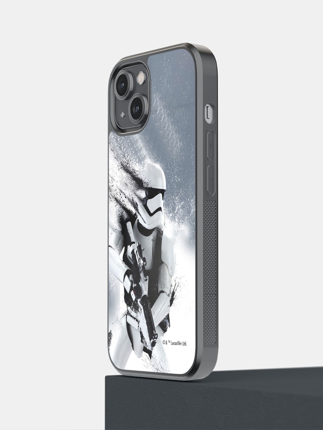 

macmerise Stormtrooper Printed iPhone 14 Bumper Case Cover, Grey