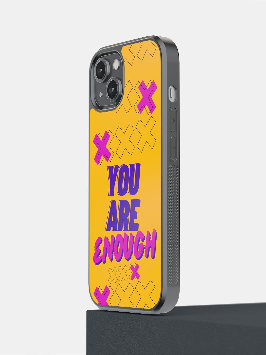 

macmerise You Are Enough iPhone 14 Bumper Case Cover, Yellow