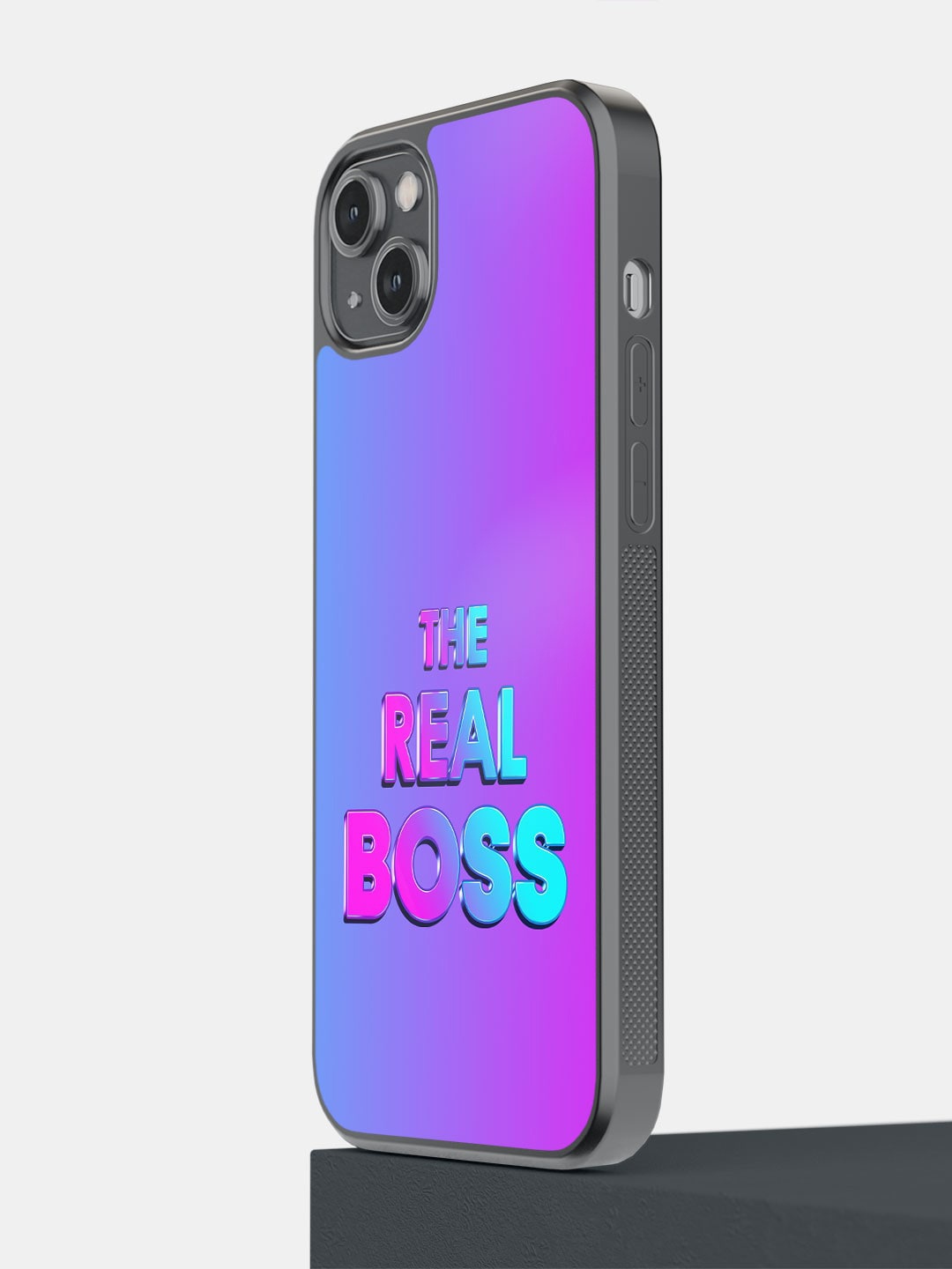 

macmerise I am the Real Boss Printed iPhone 14 Plus Glossy Finish Bumper Case Cover, Purple