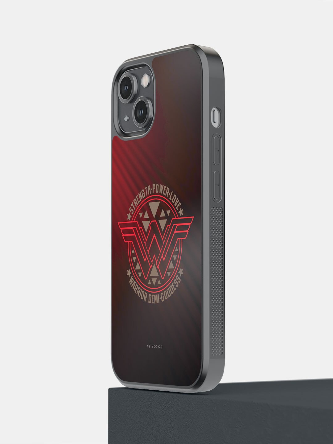 

macmerise Wonder Woman Stamp Printed iPhone 14 Bumper Case Cover, Red