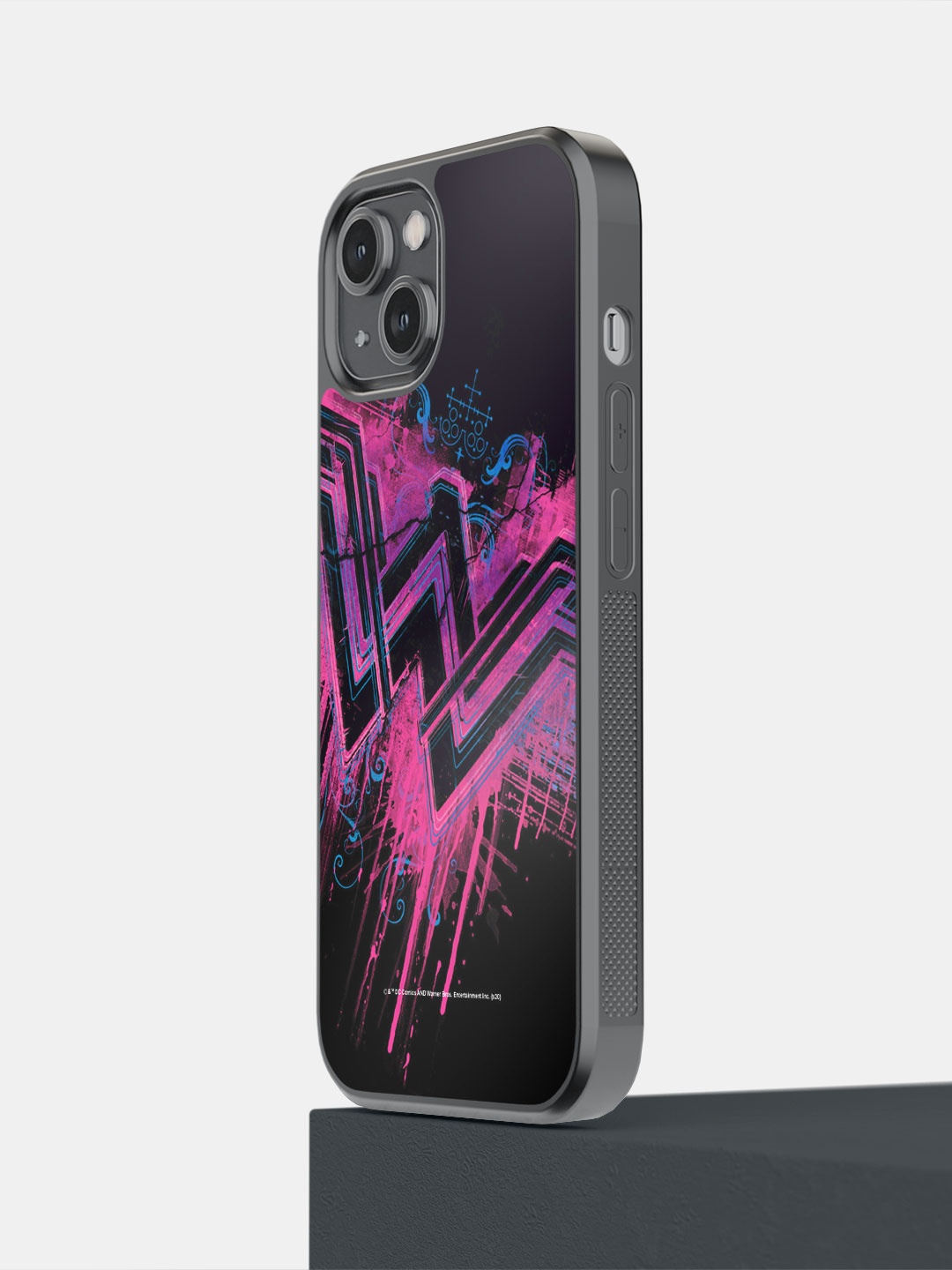 

macmerise Wonder Woman Splatter Printed iPhone 14 Bumper Case Cover, Pink