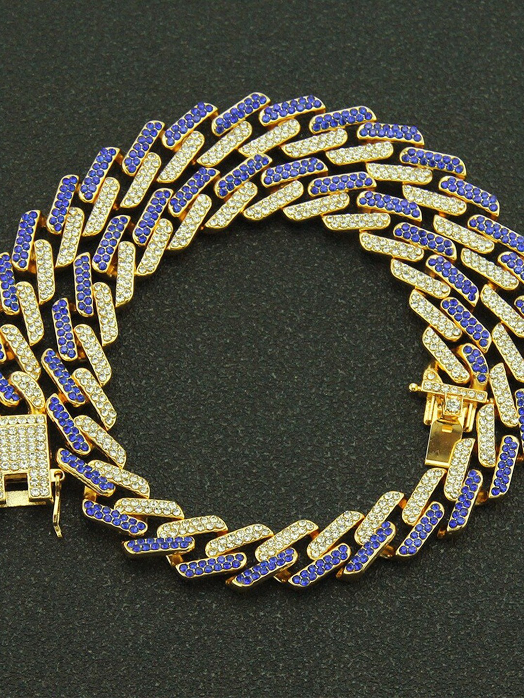 

VIEN Men Gold-Plated Cubic Zirconia Chain