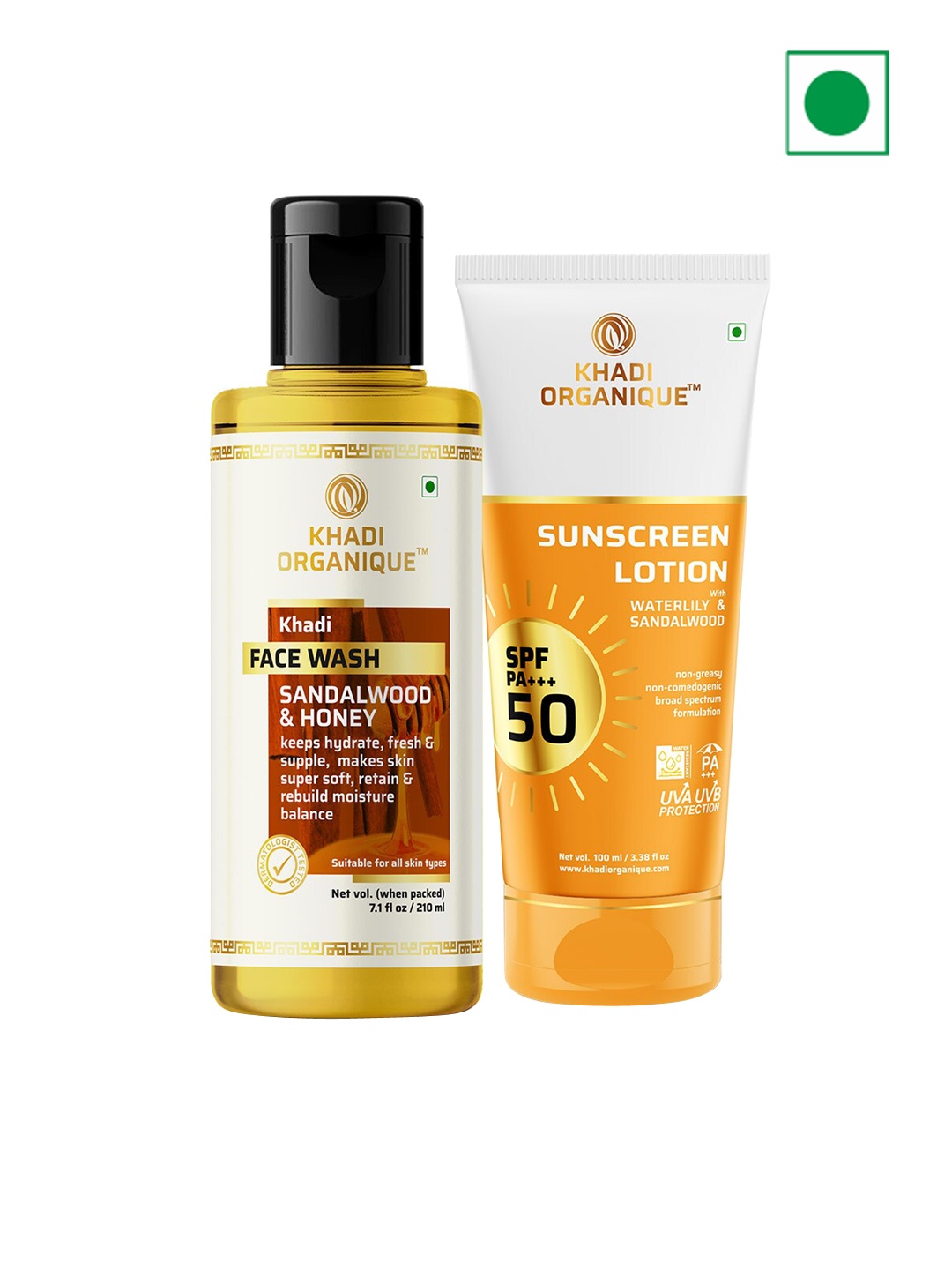 

Khadi Organique Sandalwood Face Wash & SPF 50 Sunscreen, White