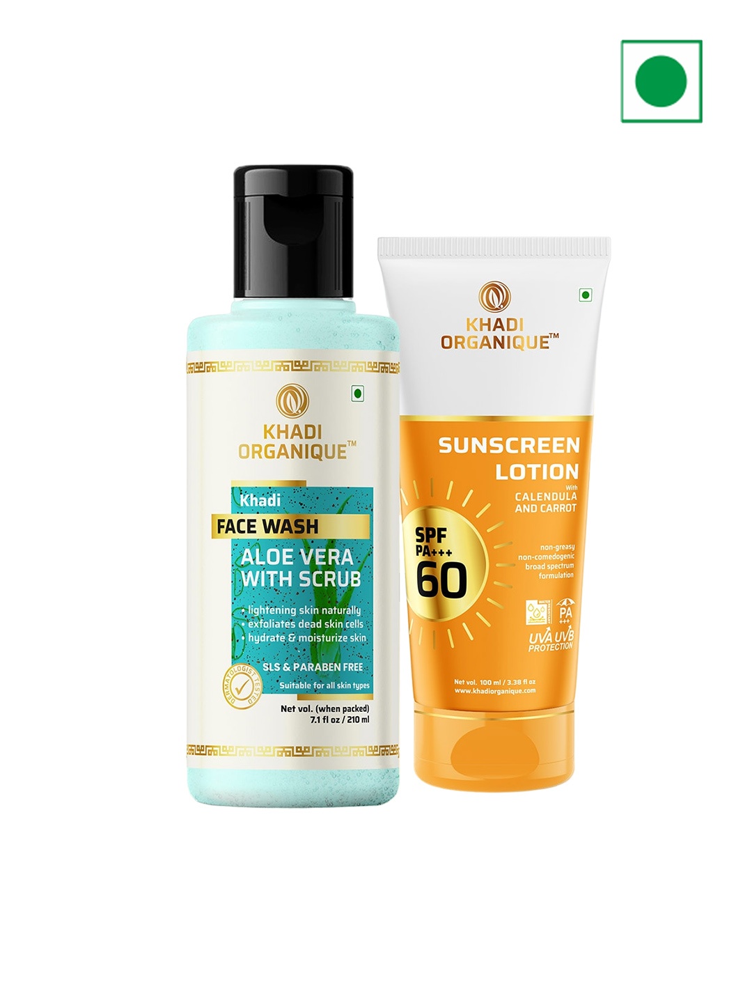 

Khadi Organique Aloe Vera Face Wash & SPF 60 Sunscreen, White