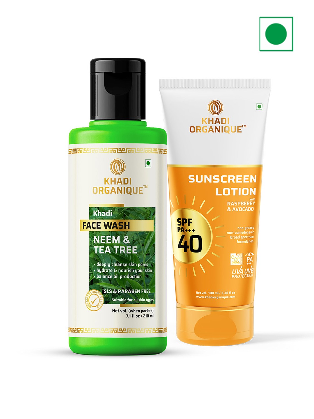 

Khadi Organique Neem Tea Tree Face Wash with SPF-40 Suncreen Lotion 310ml, Na