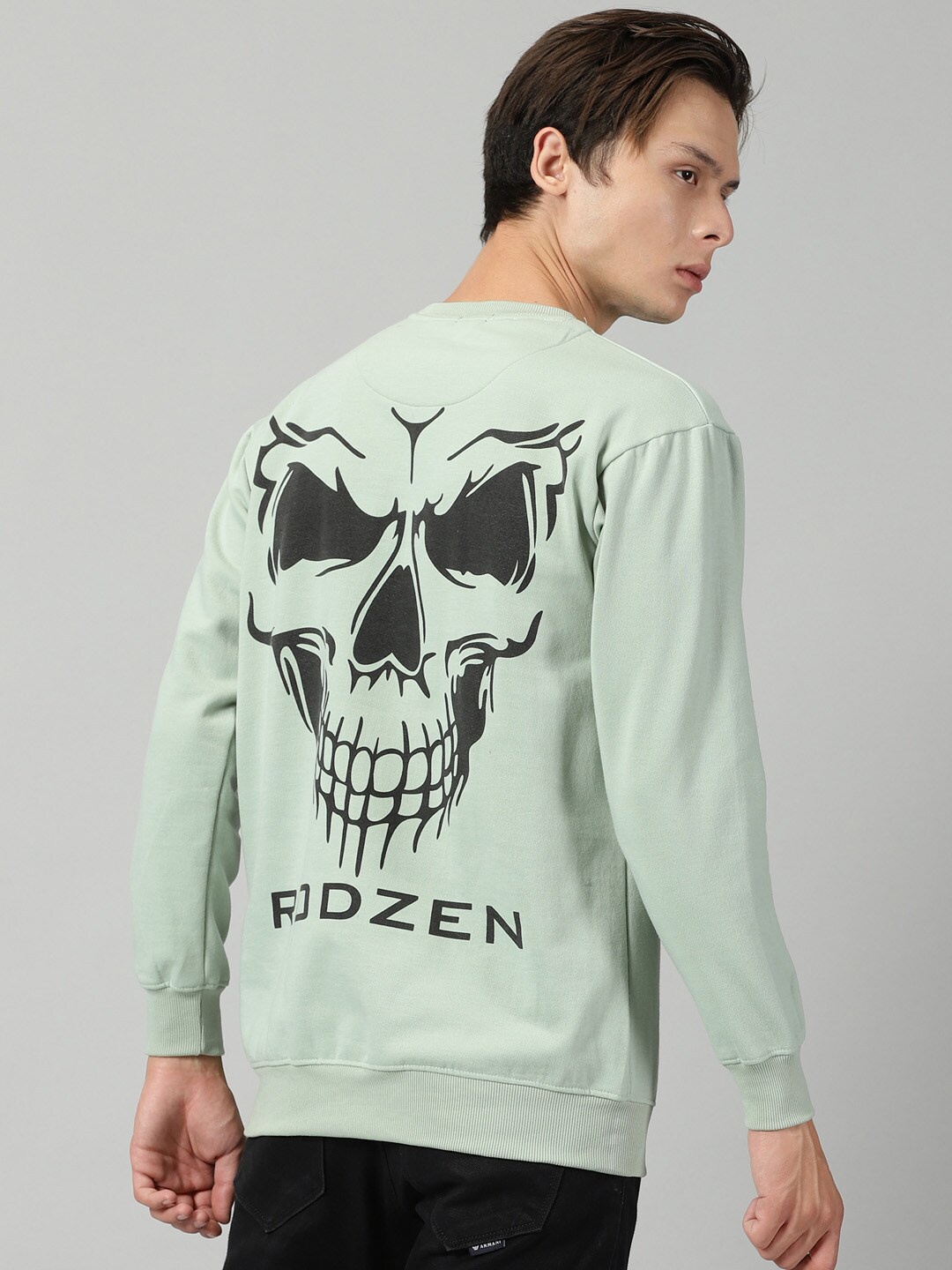 

Rodzen Graphic Printed Fleece Pullover, Lime green