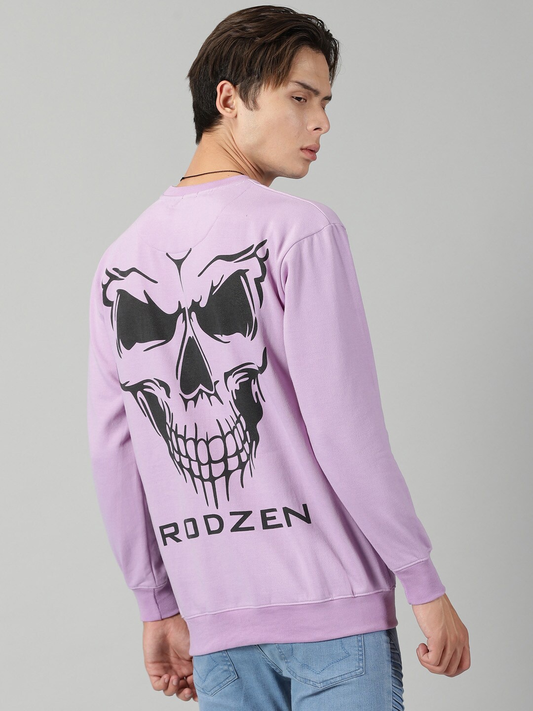 

Rodzen Graphic Printed Fleece Pullover, Lavender