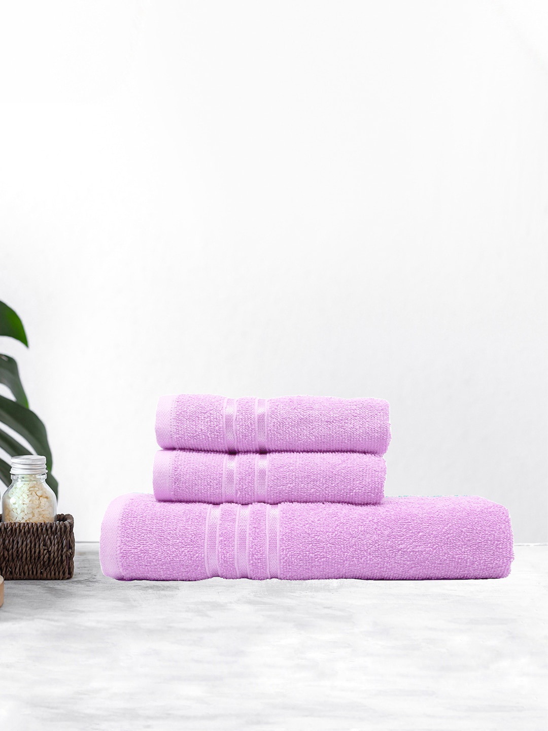 

MYTRIDENT Violet 3 Pieces 400 GSM Cotton Towel Set
