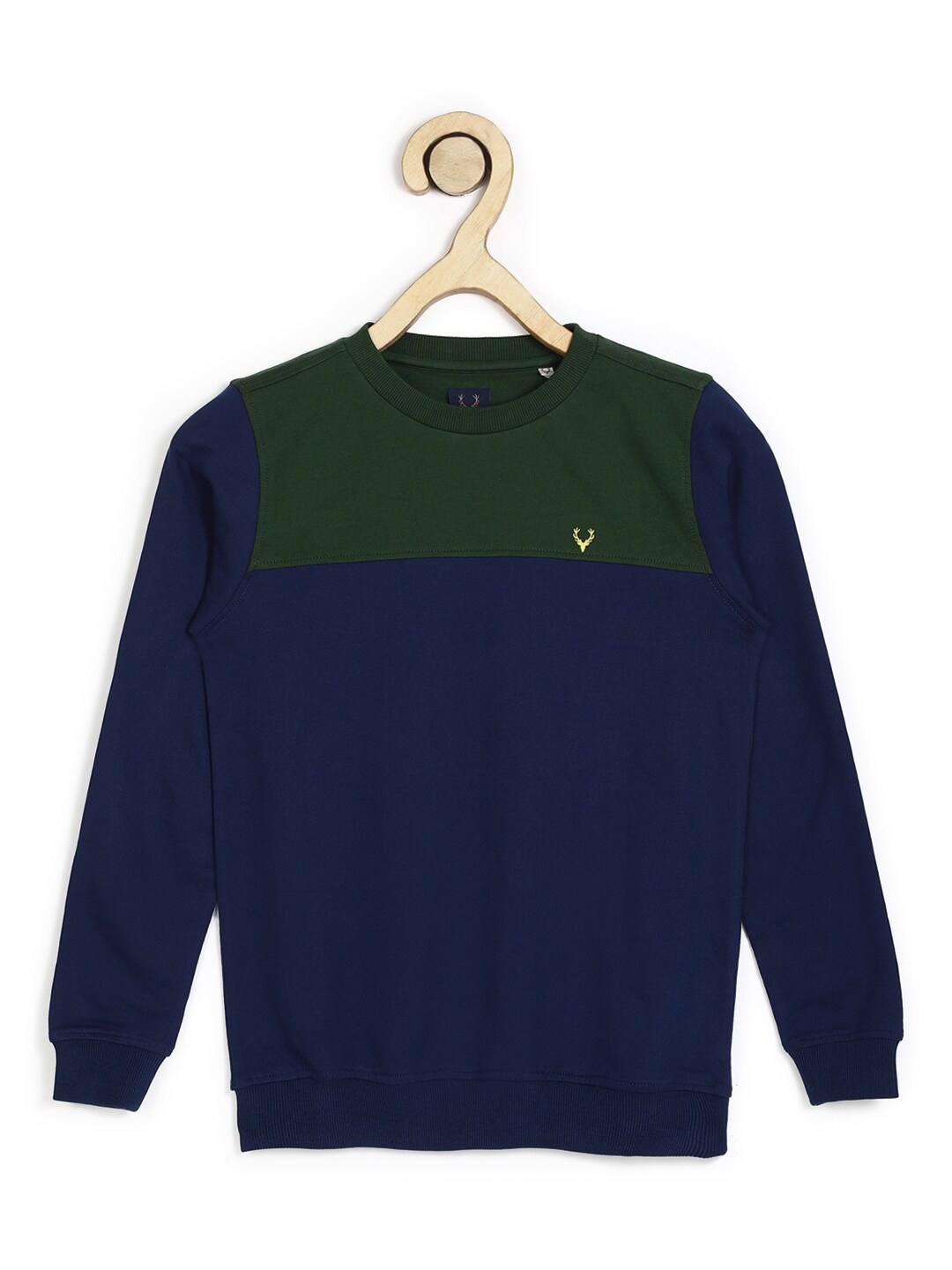 

Allen Solly Junior Boys Colourblocked Pure Cotton Pullover, Navy blue