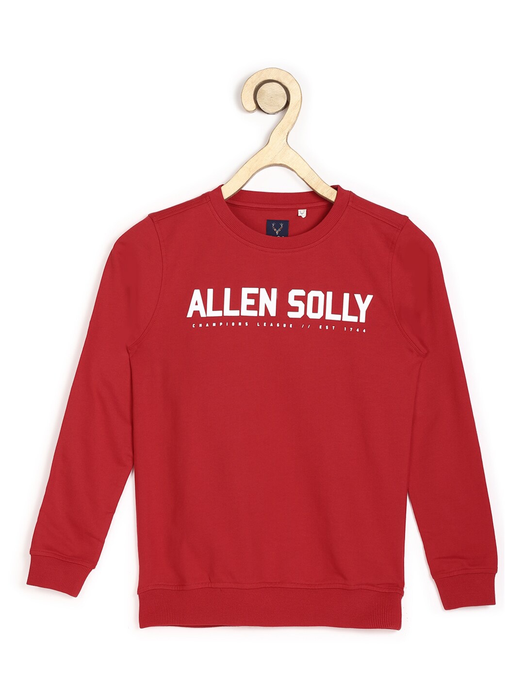 

Allen Solly Junior Boys Typography Printed Pure Cotton Pullover, Red