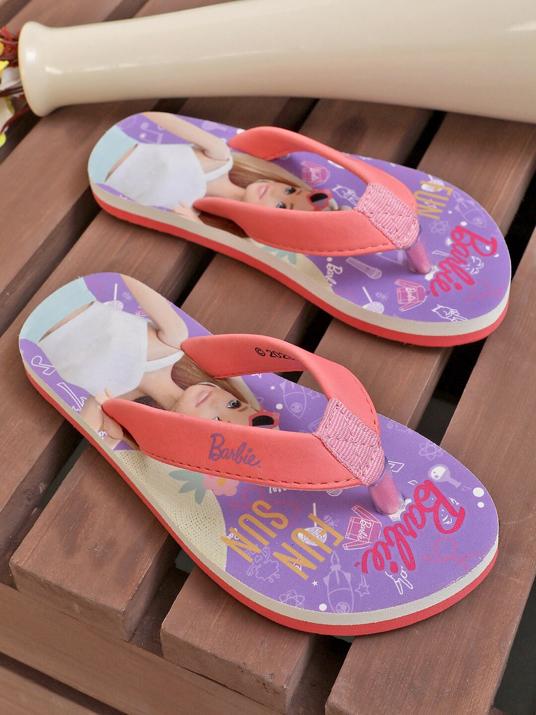 

Kids Ville Girls Barbie Printed Thong Flip-Flops, Lavender