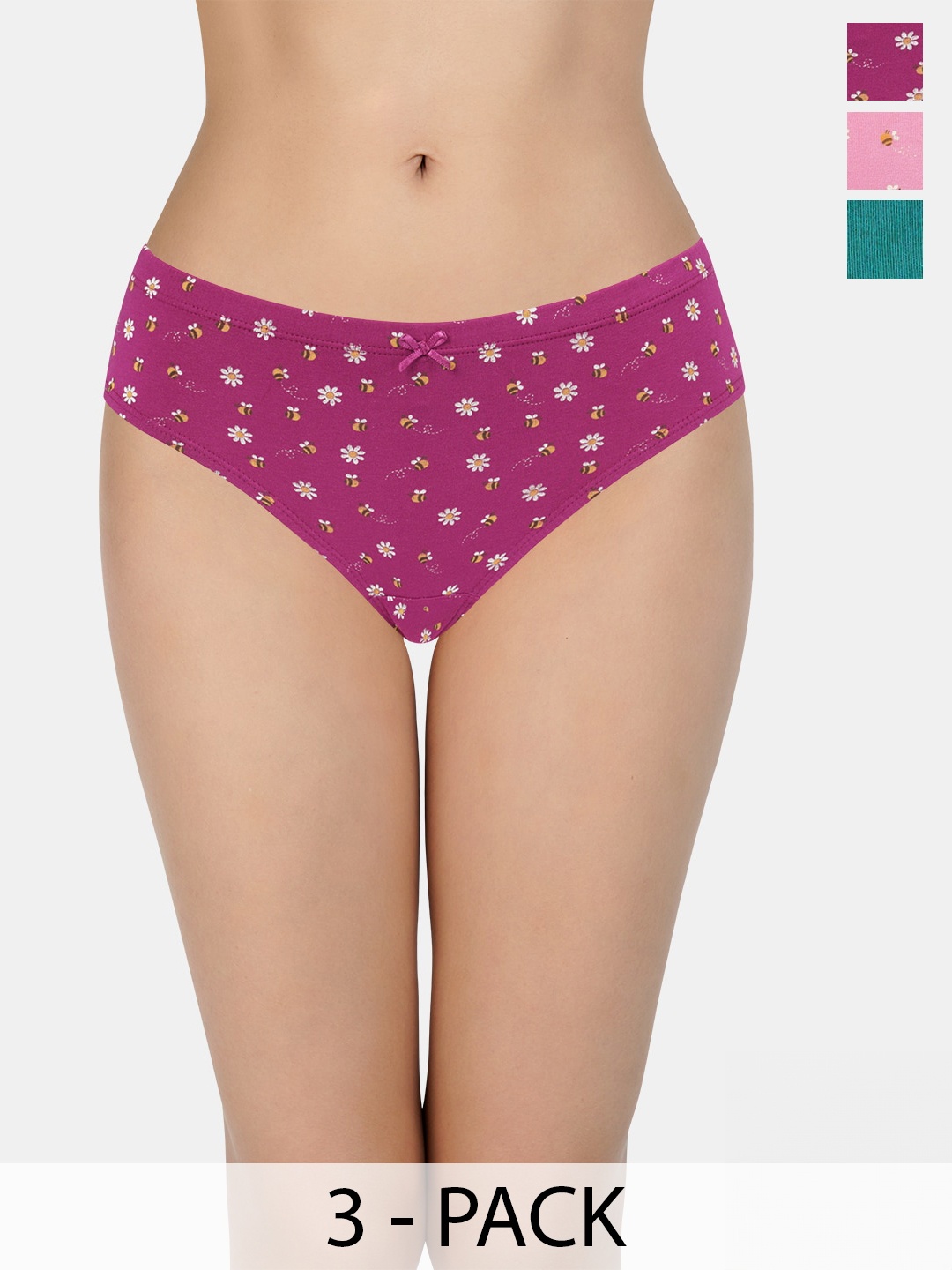 

Amante Pack of 3 Mid Rise Assorted Bikini Briefs PPK33105
