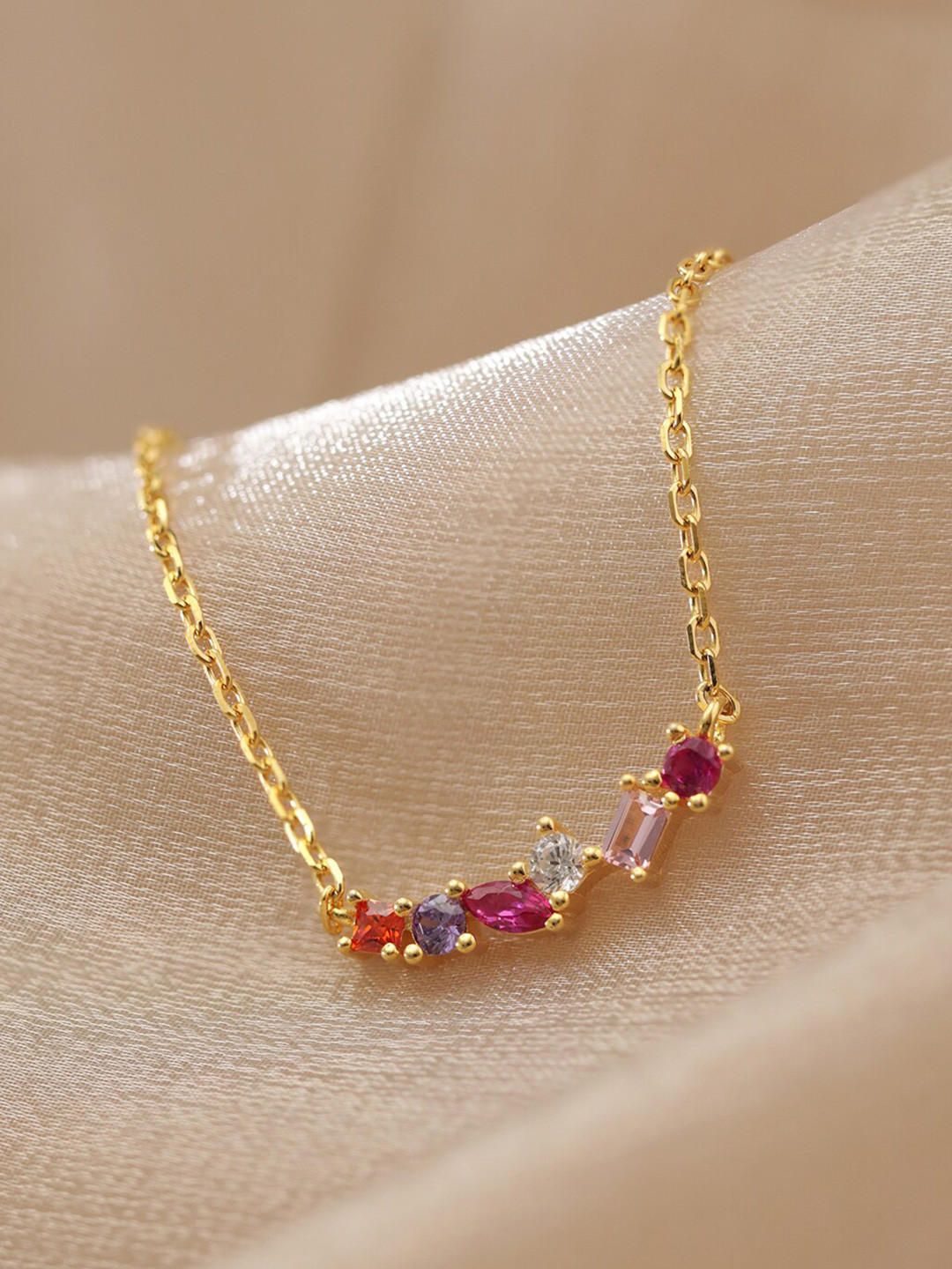 

Rubans Silver Sterling Silver Gold-Plated Necklace