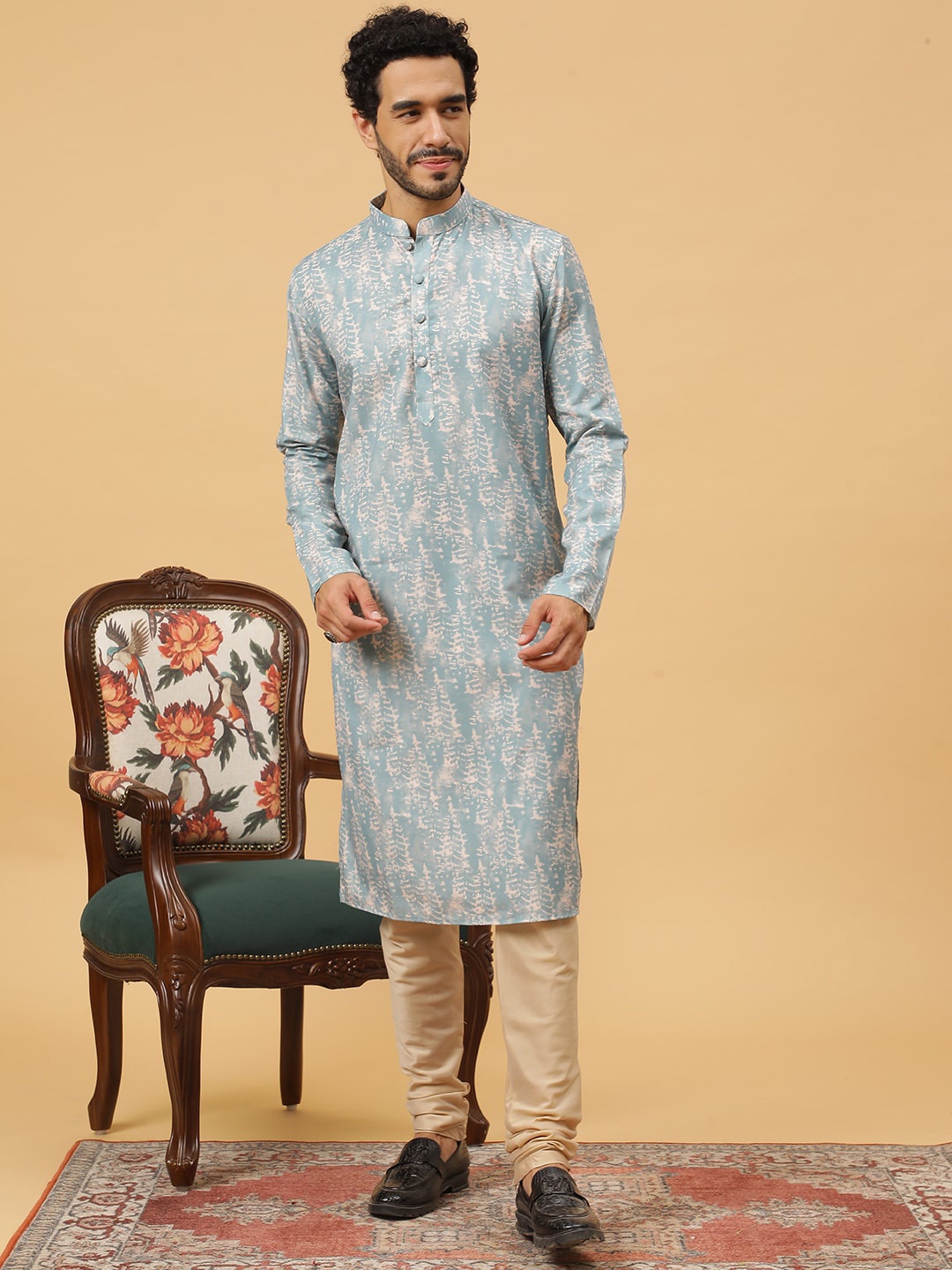 

TABARD Abstract Printed Pure Cotton Straight Kurta, Blue