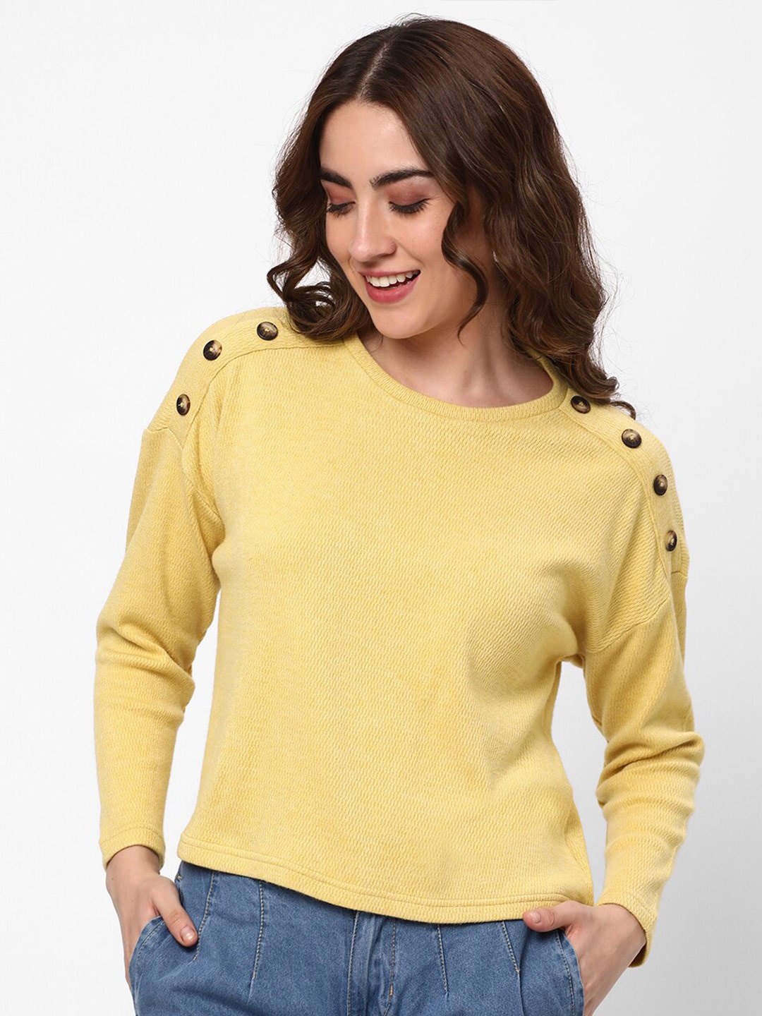 

R&B Long Sleeves Regular Top, Yellow