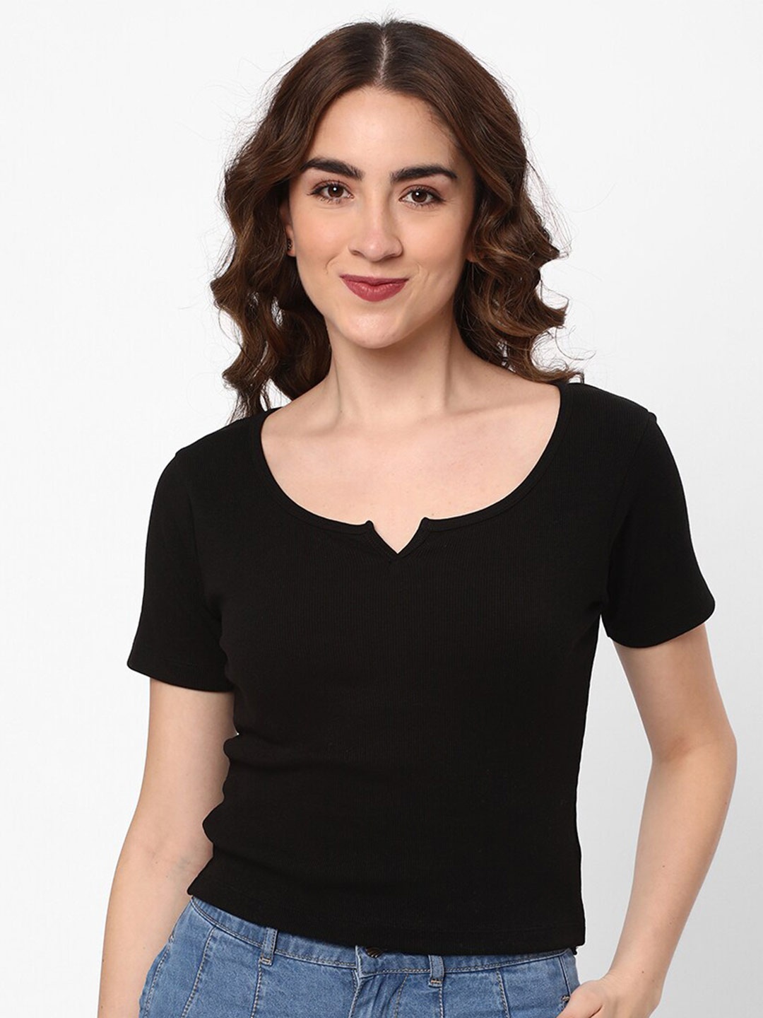 

R&B Knitted Casual Top, Black