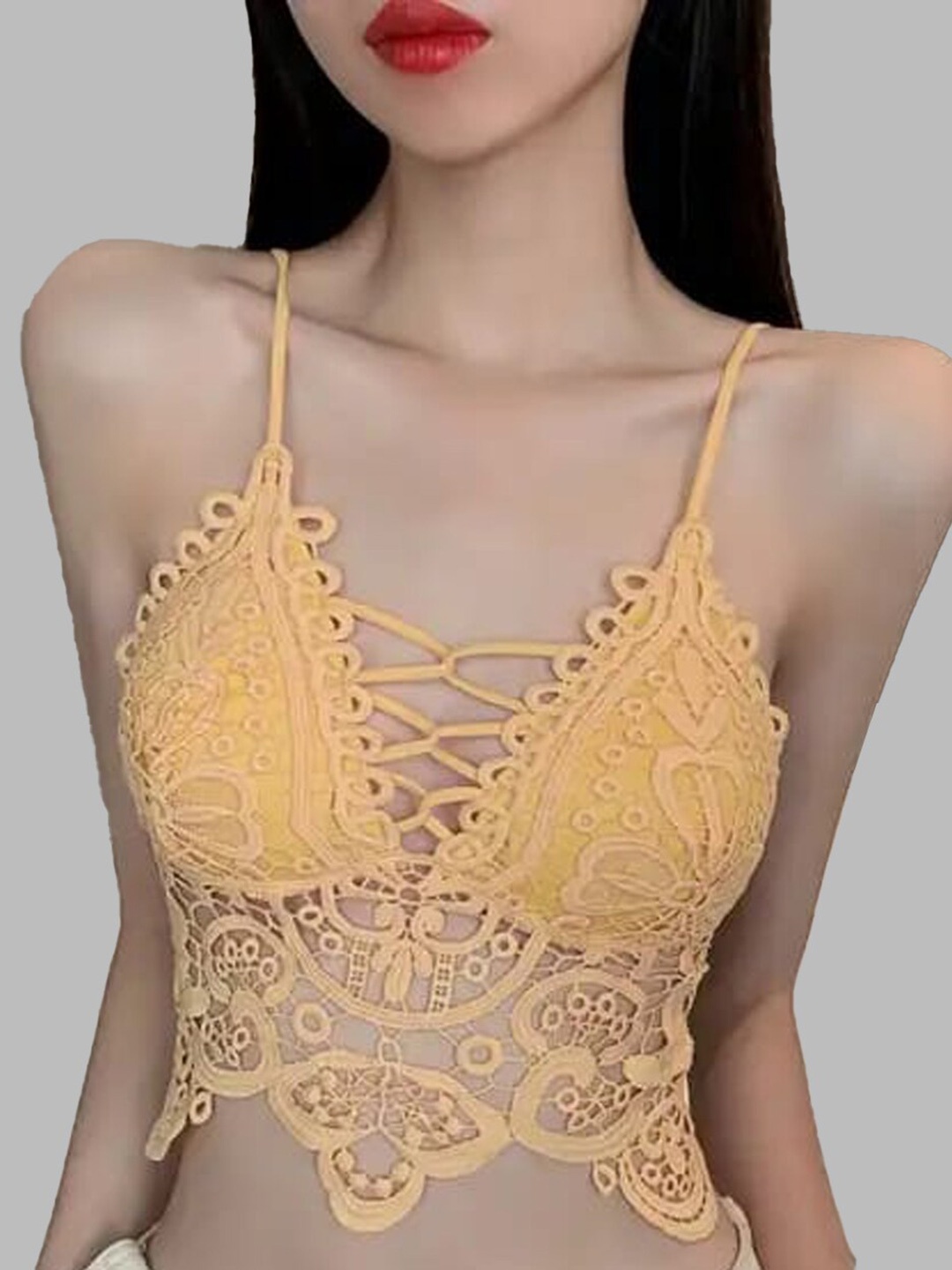 

Krelin Bralette Crop Top, Yellow