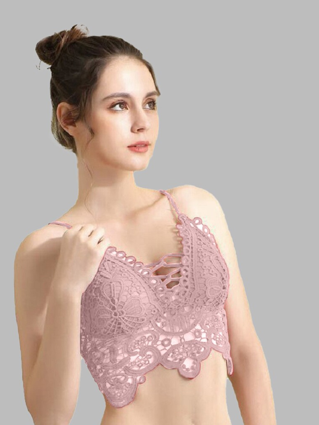 

Krelin Cotton Bralette Crop Top, Mauve