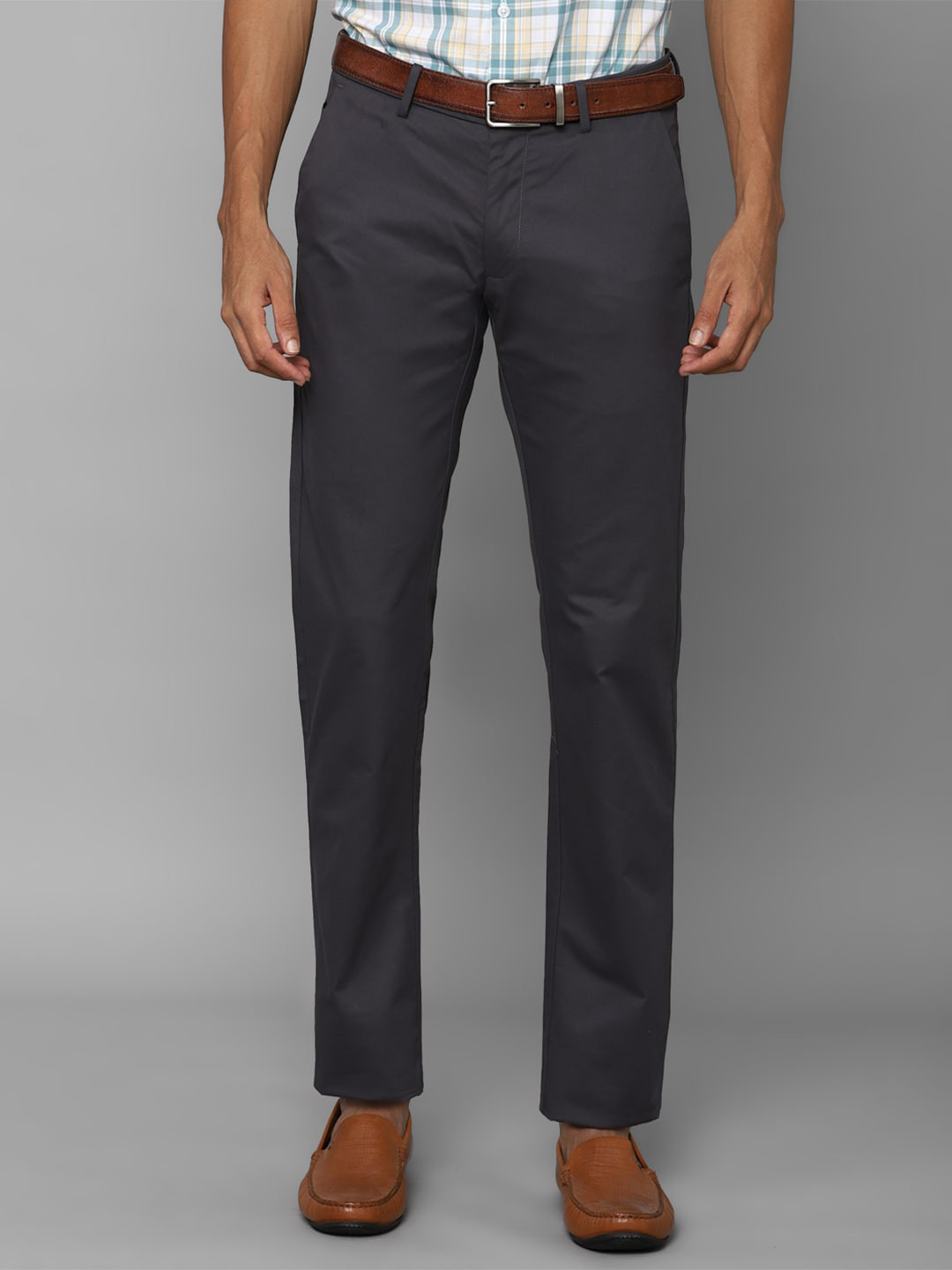 

Allen Solly Men Slim Fit Mid Rise Trousers, Grey