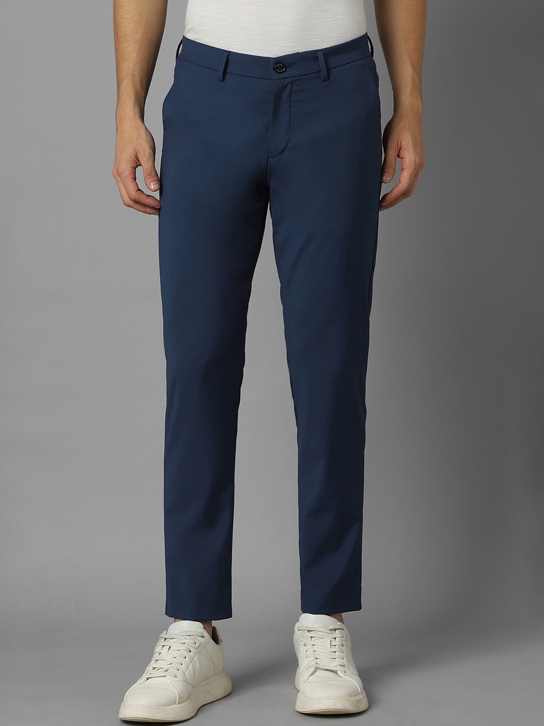 

Allen Solly Men Slim Fit Mid Rise Trousers, Blue