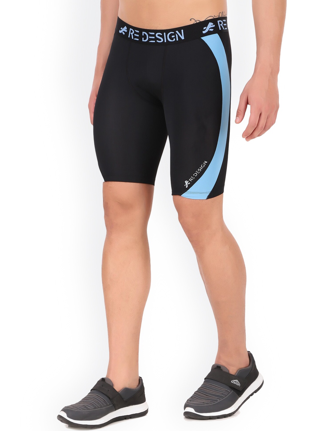 

REDESIGN Men Skinny Fit Rapid-Dry Running Sports Shorts, Blue