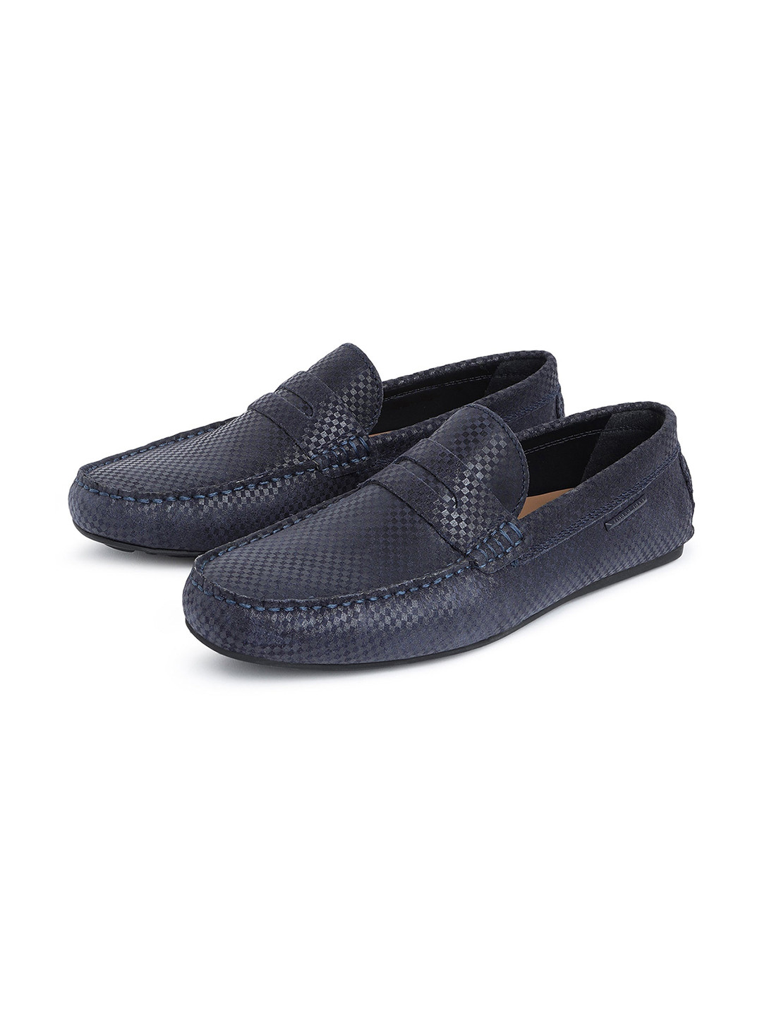 

RARE RABBIT Men Carson Textured Suede Comfort Loafers, Navy blue