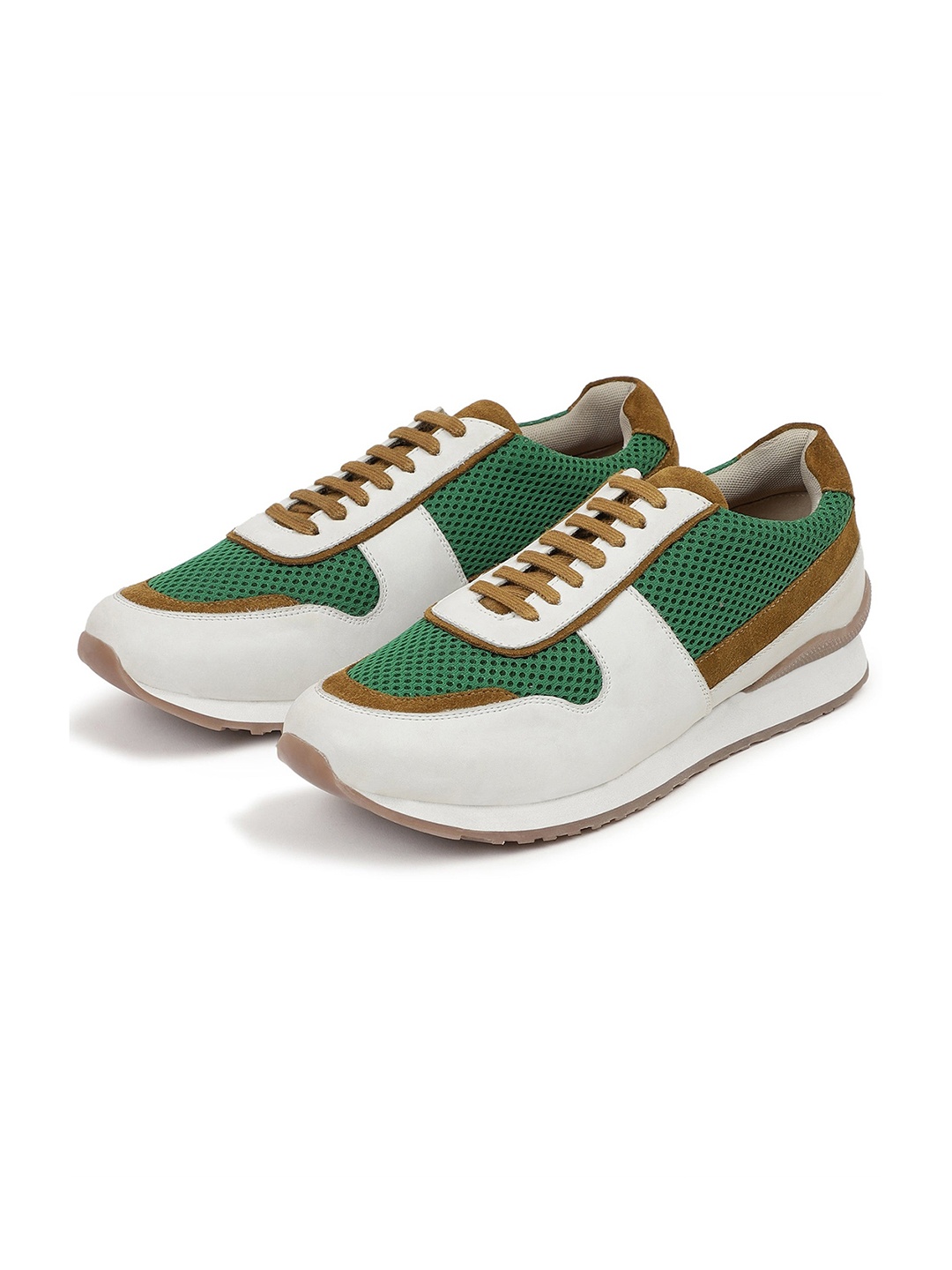 

RARE RABBIT Men Popy Colourblocked Suede Sneakers, Green