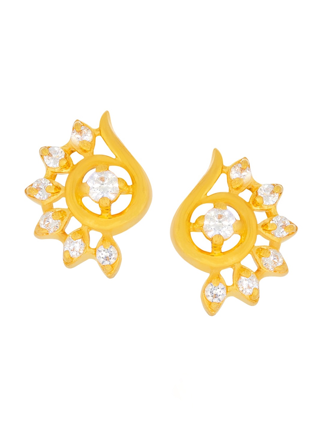 

BHIMA 22K Hallmark 916 Purity Yellow Gold Floral Stone Stud