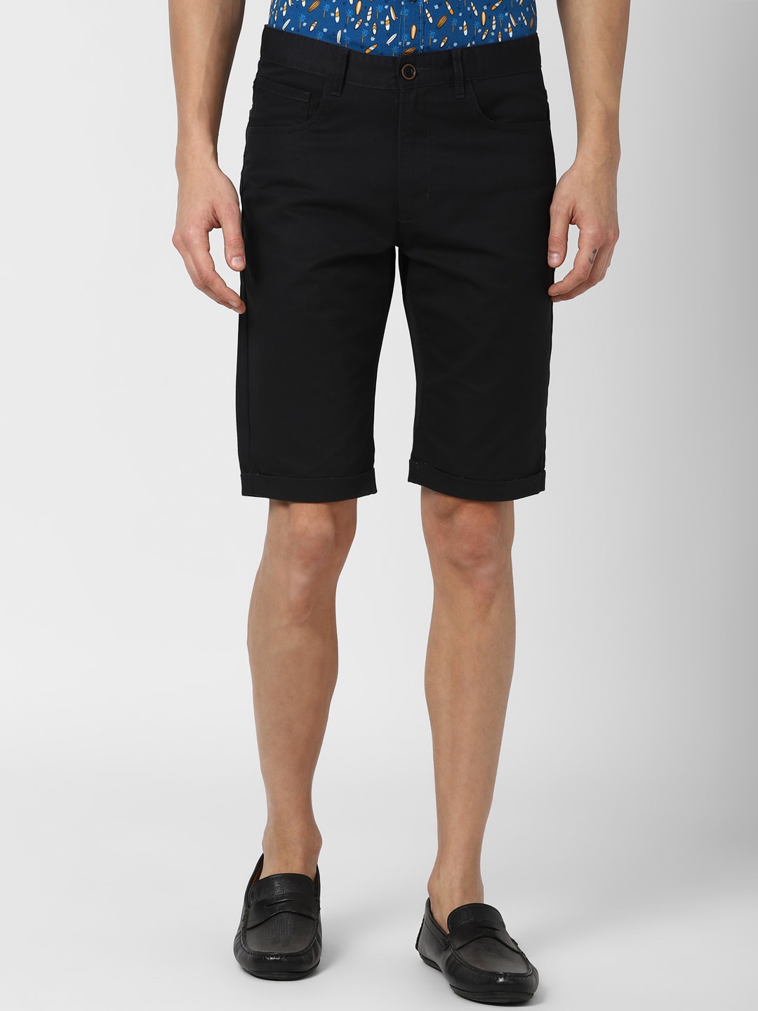 

PETER ENGLAND UNIVERSITY Men Mid-Rise Chino Shorts, Black