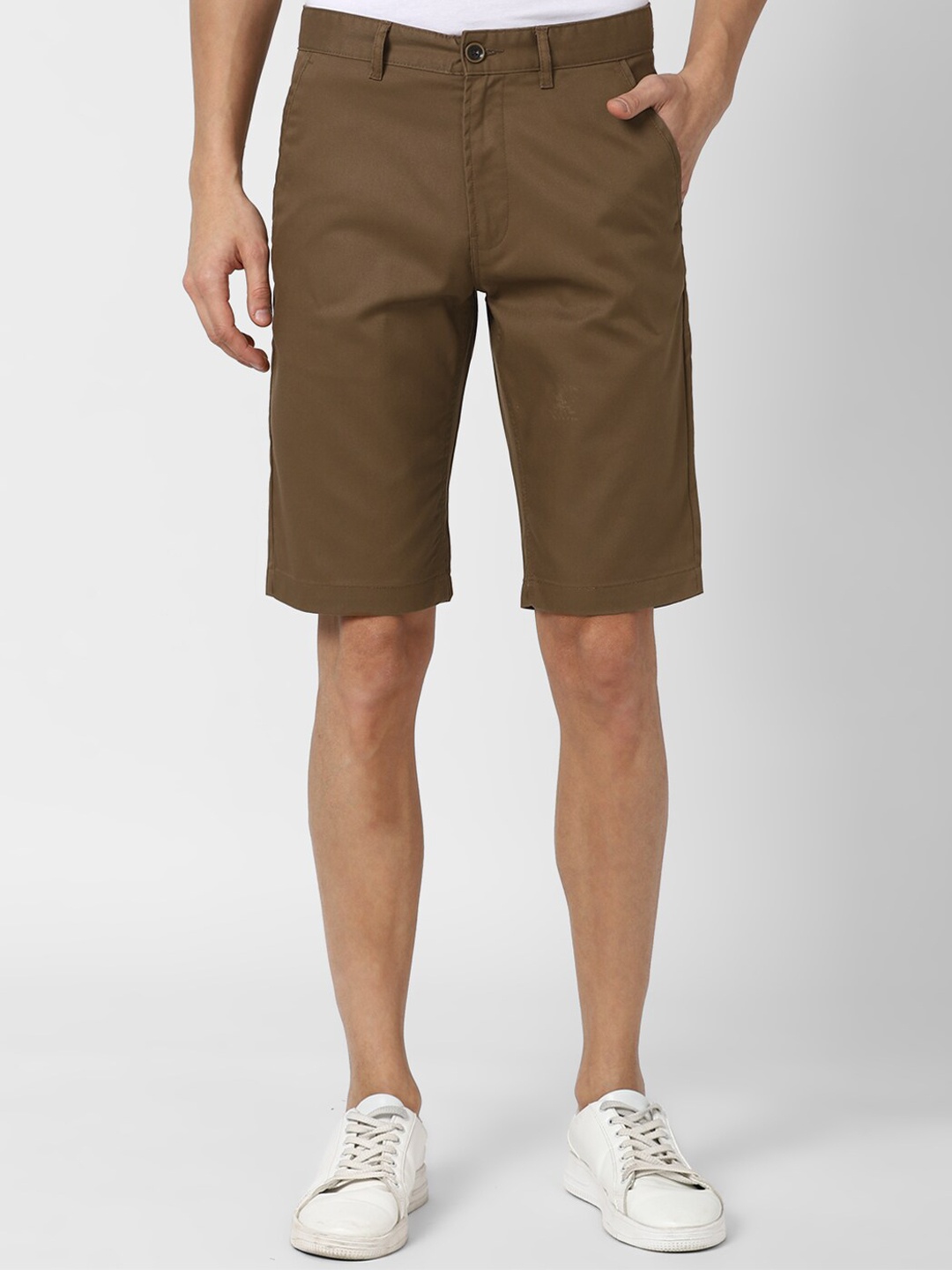 

PETER ENGLAND UNIVERSITY Men Mid-Rise Chino Shorts, Brown
