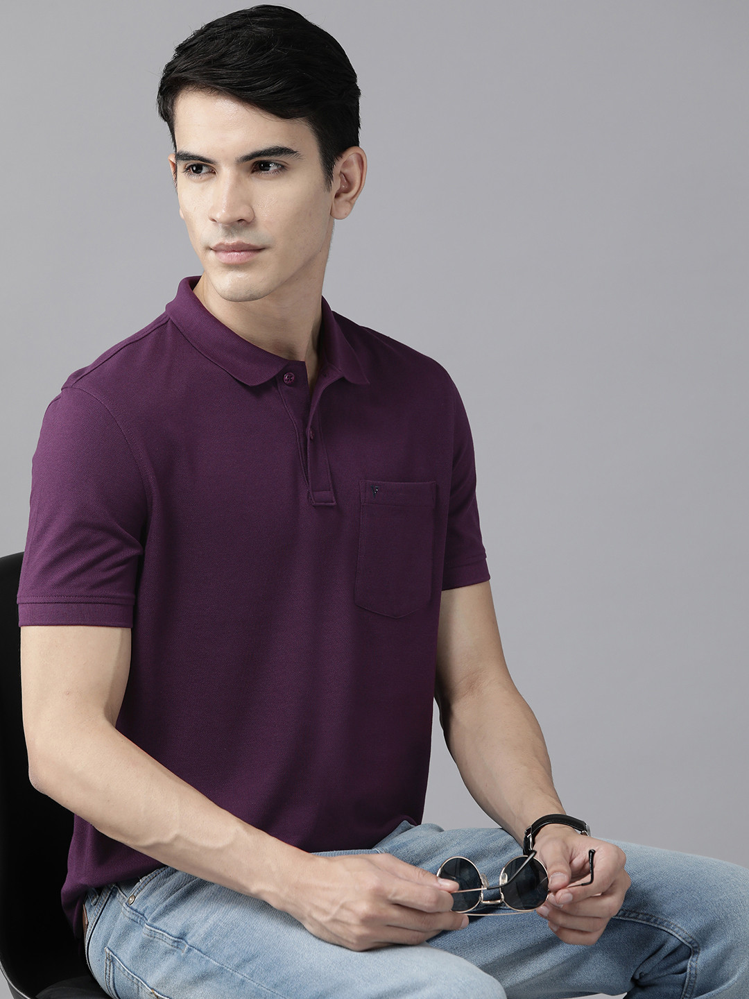 

Van Heusen Sport High IQ Polo Collar T-shirt, Purple
