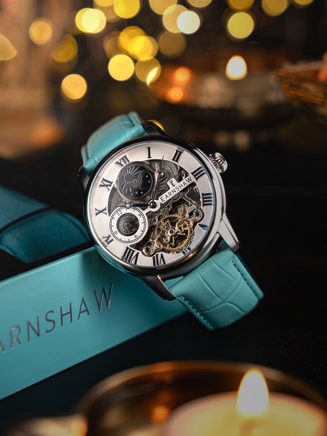

EARNSHAW Men Water Resistance Digital Multi Function Automatic Watch ES-8006-0B, Silver