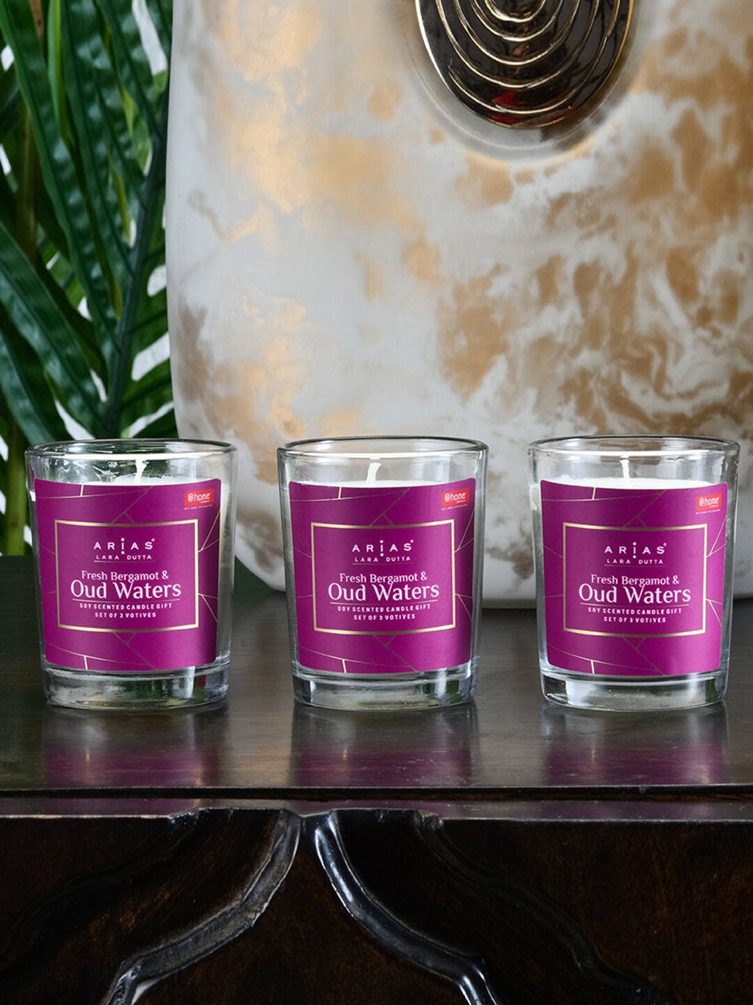 

Athome by Nilkamal 3 Pieces Wick Candle Jar-Water Scented, White