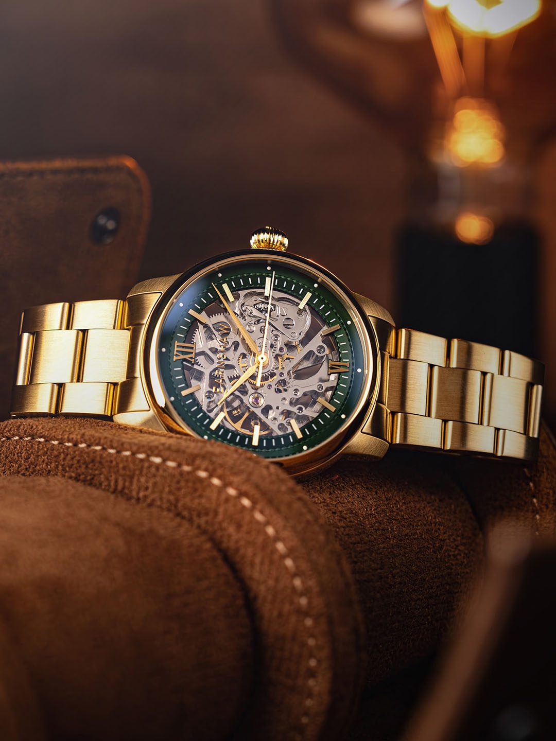 

EARNSHAW Men Stainless Steel Bracelet Style Analogue Automatic Motion Watch ES-8290-33, Green