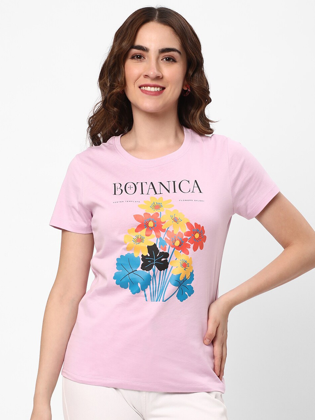 

R&B Graphic Printed Cotton T-shirt, Purple