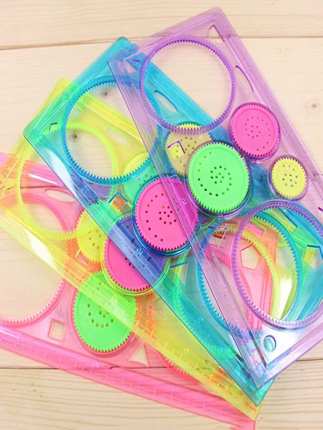 

MUREN Kids Spirograph Ruler Stencil Painting Scale Tools, Pink