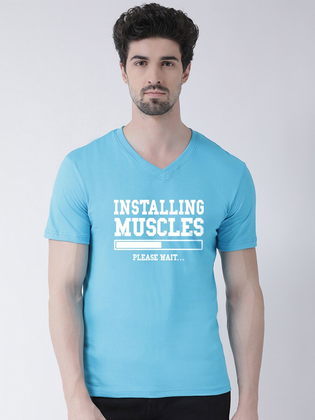 

Friskers Typography Printed Pure Cotton Slim Fit T-shirt, Turquoise blue