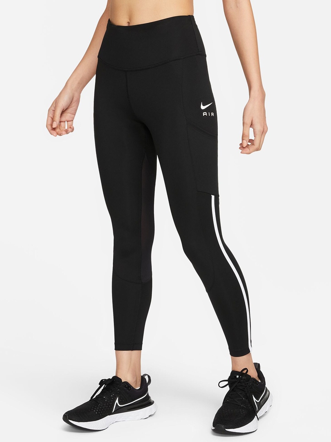 

Nike Women Mid-Rise Air Fast 7/8 Running Tights, Black