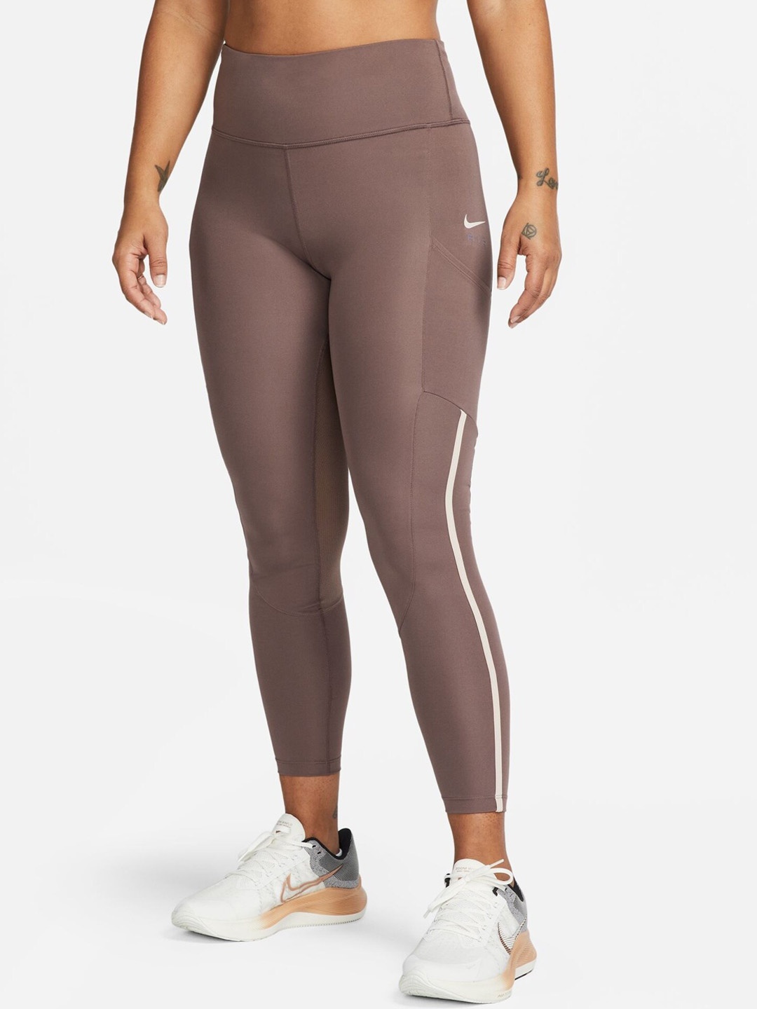 

Nike Air Fast Women Mid-Rise 7/8 Running Tights, Brown