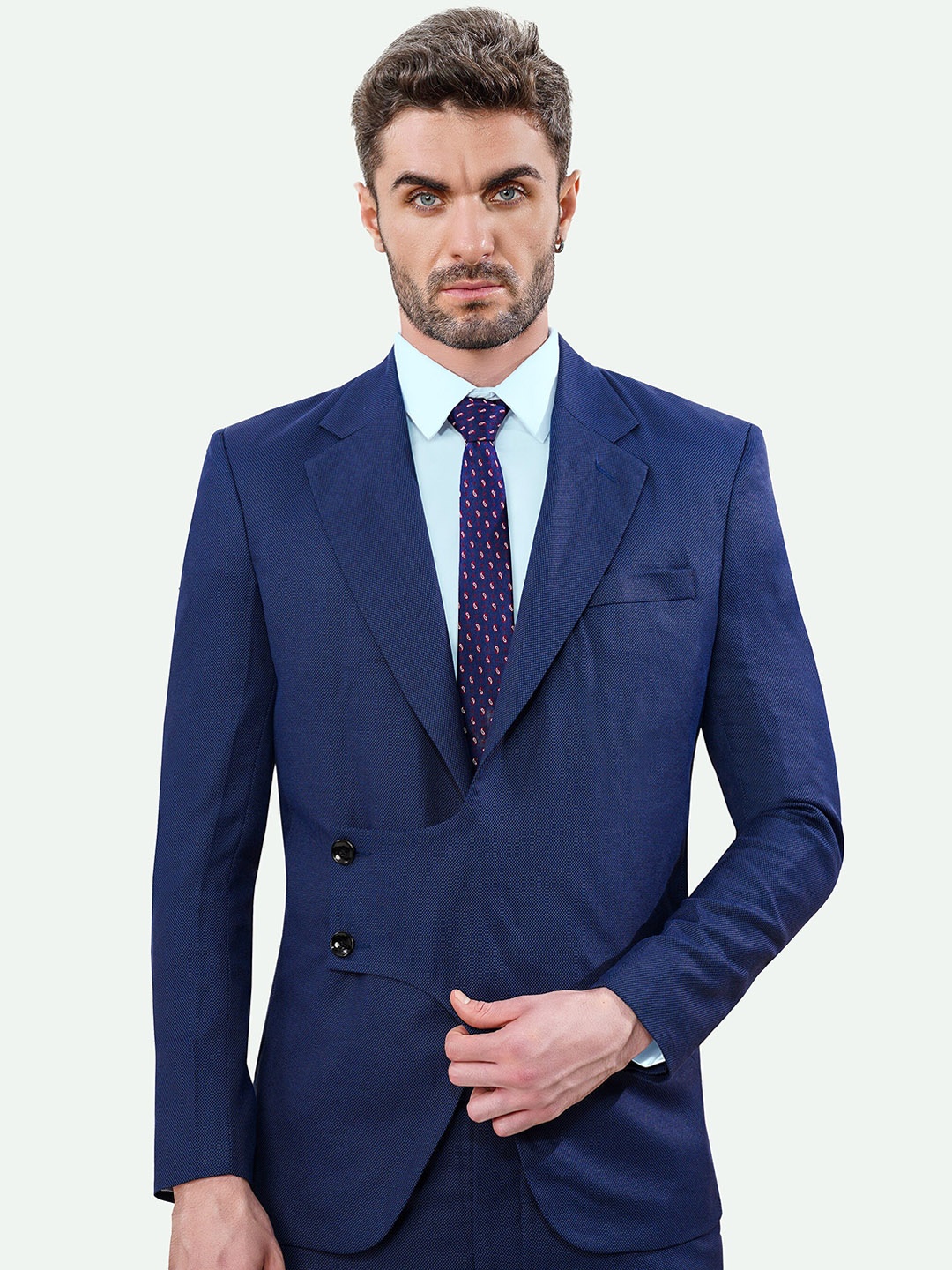 

FRENCH CROWN Single Breasted Designer Formal Blazer, Navy blue