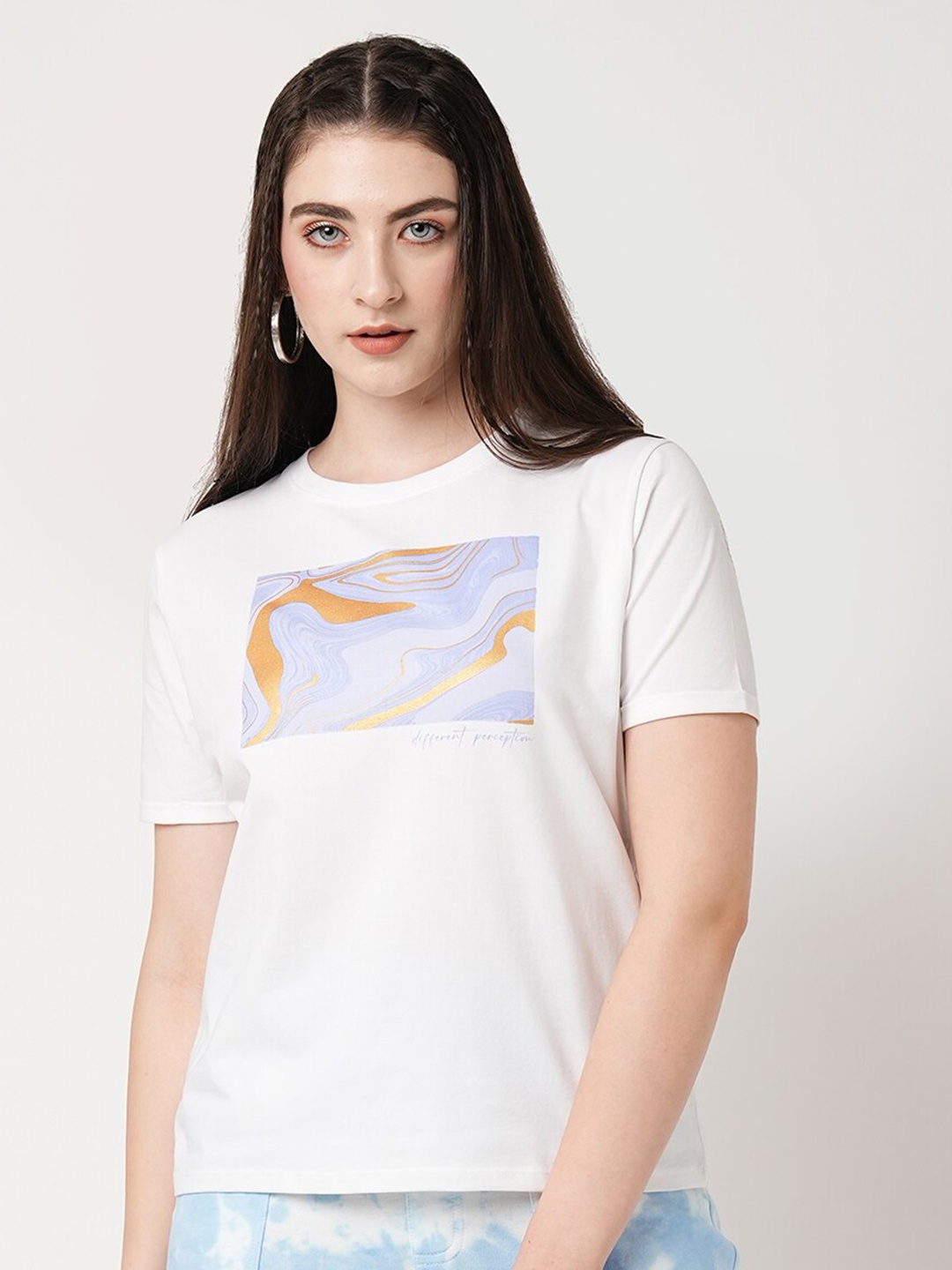 

Kraus Jeans Graphic Printed Slim Fit T-Shirt, White