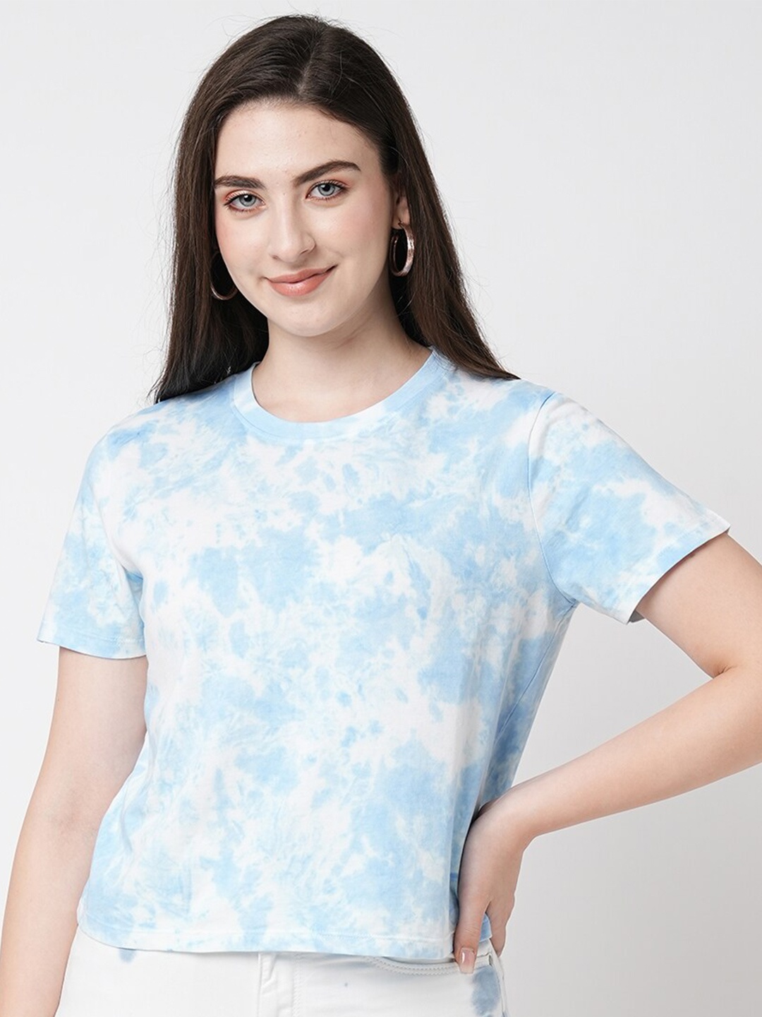 

Kraus Jeans Tie & Dyed Pure Cotton T-Shirt, Blue