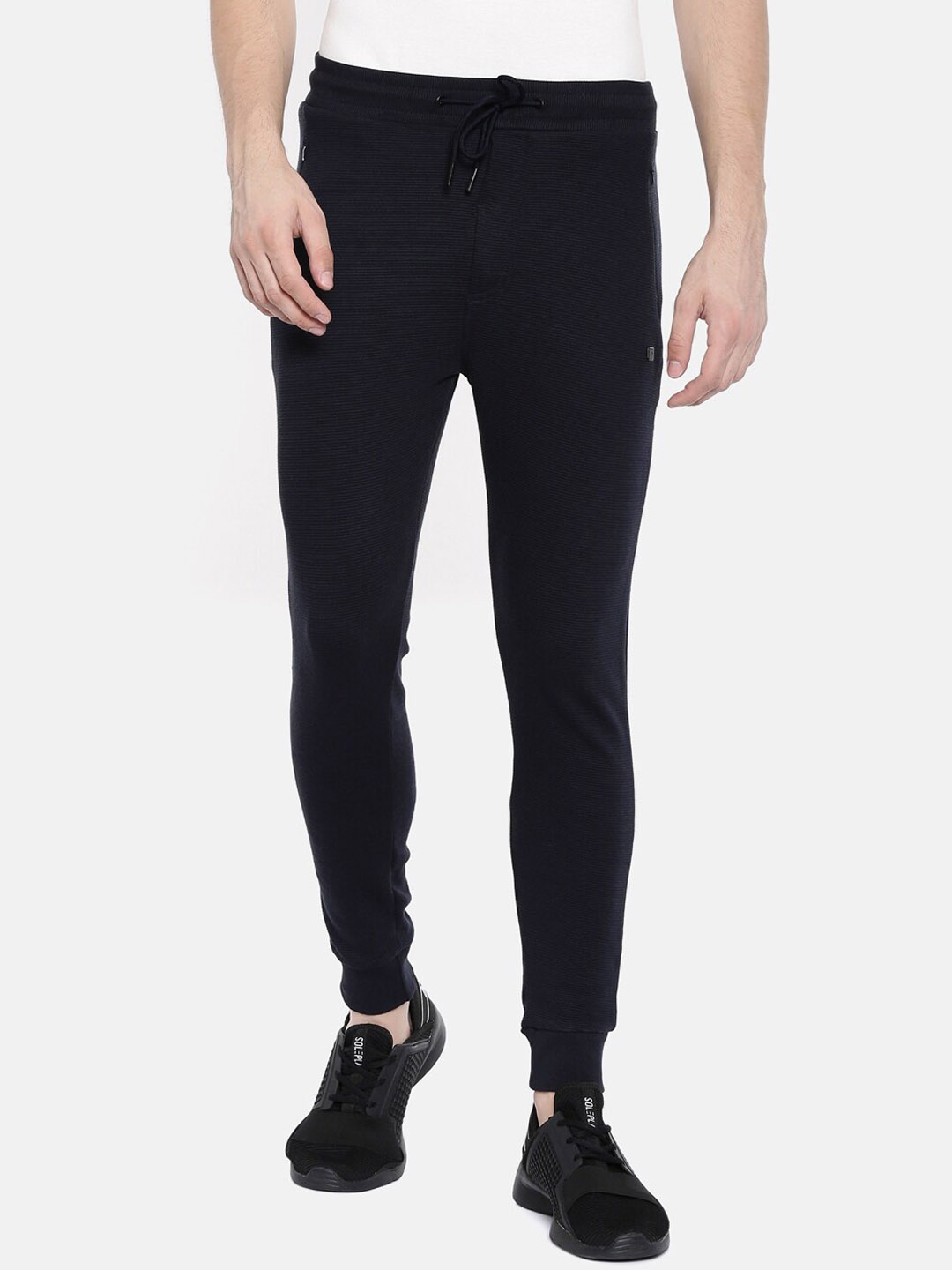 

Proline Men Mid-Rise Cotton Joggers, Navy blue