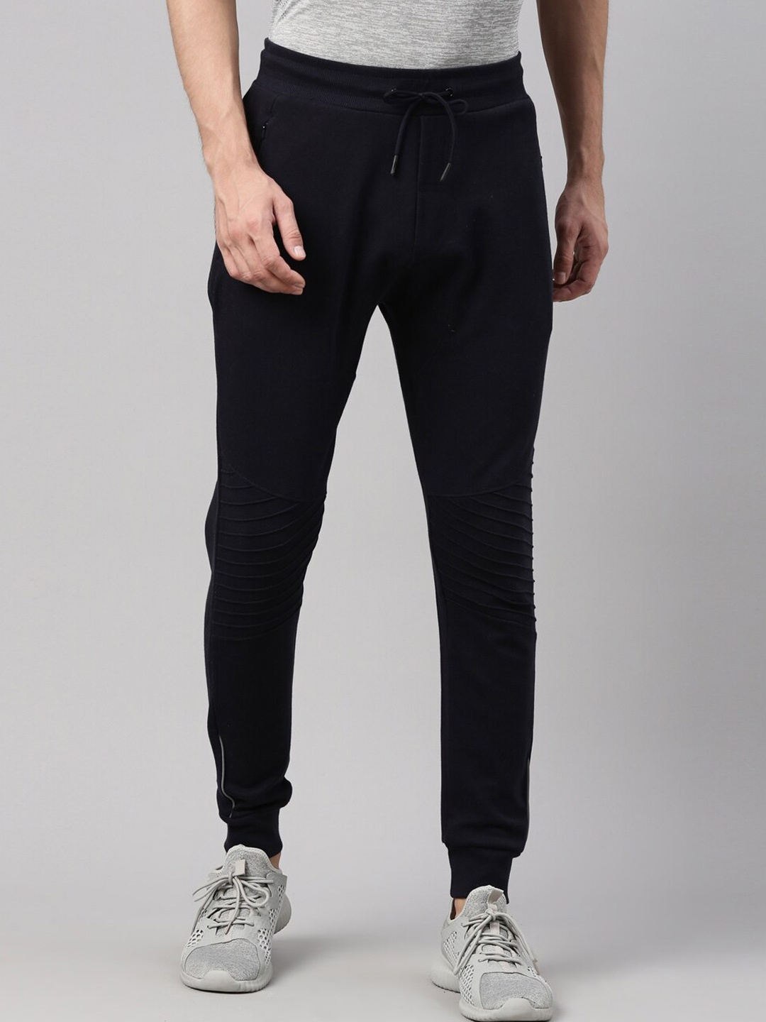 

Proline Men Mid-Rise Cotton Joggers, Navy blue
