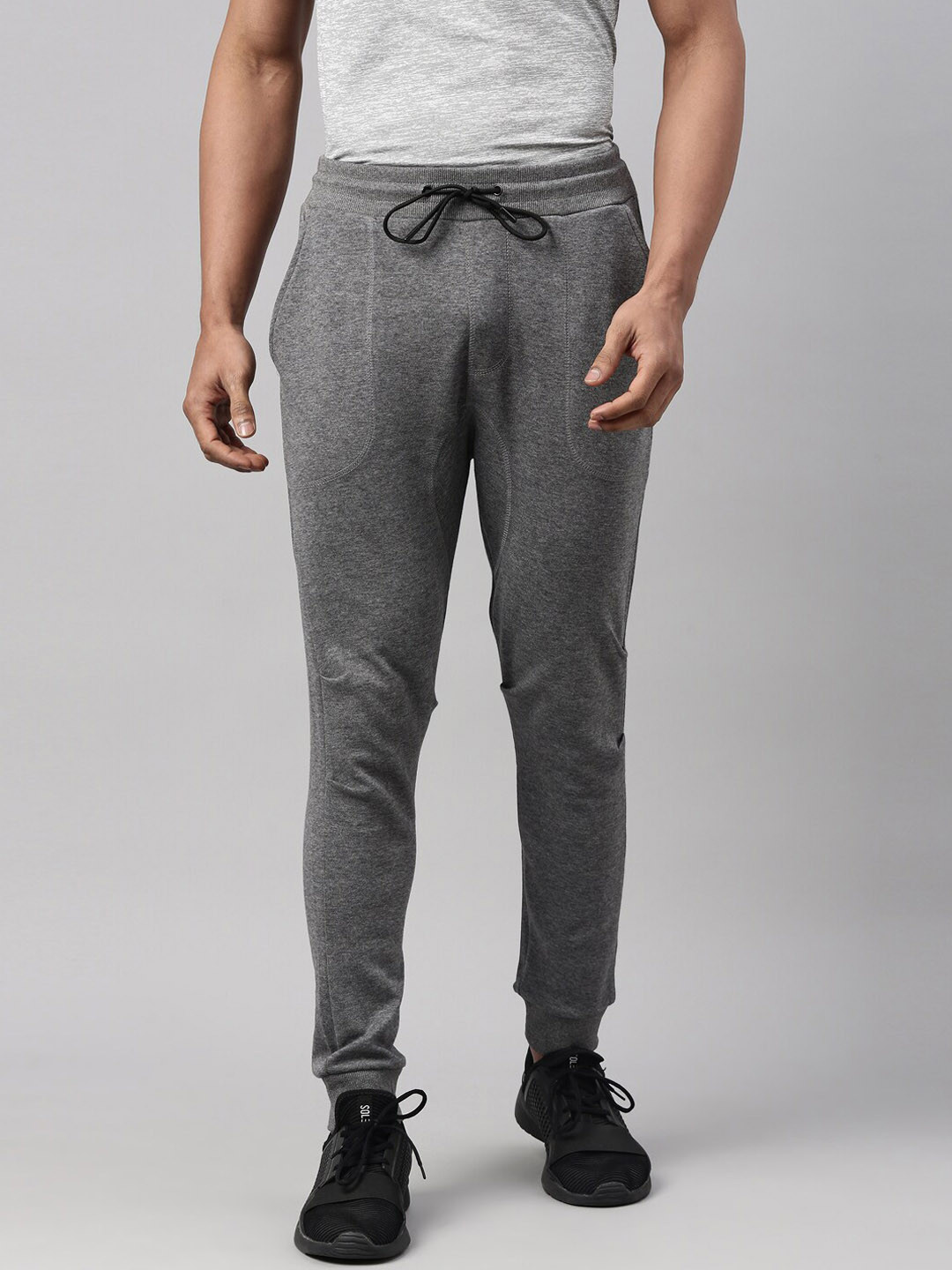 

Proline Men Mid-Rise Cotton Joggers, Grey