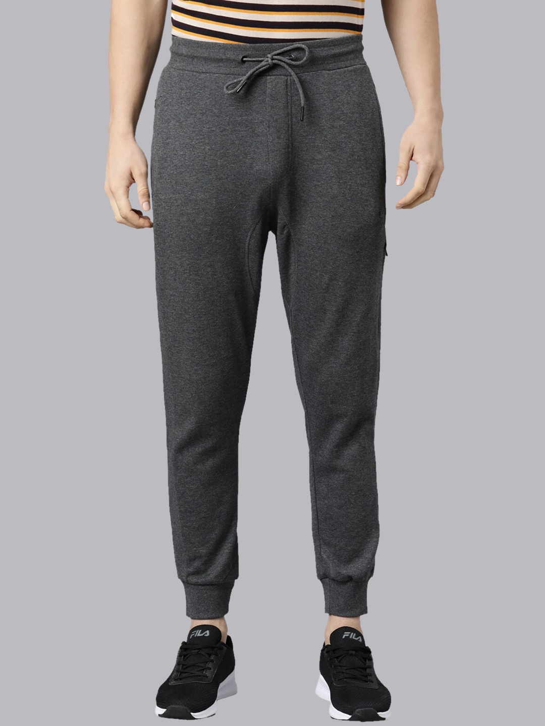 

Proline Men Mid-Rise Cotton Joggers, Charcoal