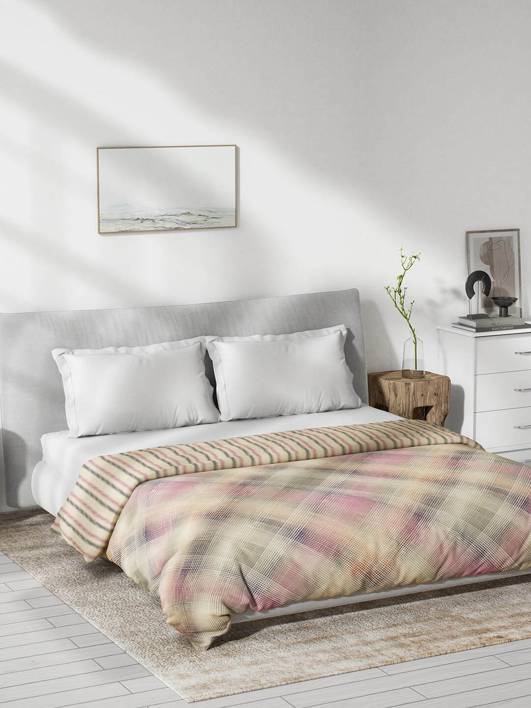 

DDecor Live Beautiful Purple Checked Cotton Mild Winter 180GSM Reversible Double Bed Dohar