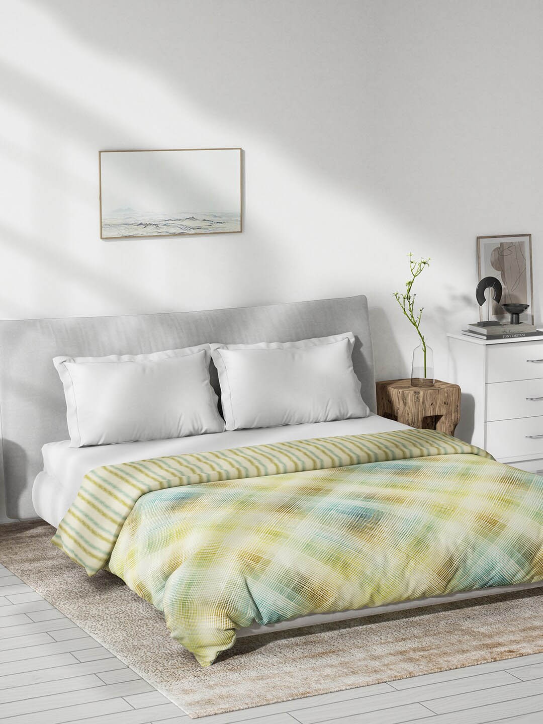 

DDecor Live Beautiful Blue Pure Cotton Mild Winter 180 GSM Reversible Double Bed Dohar