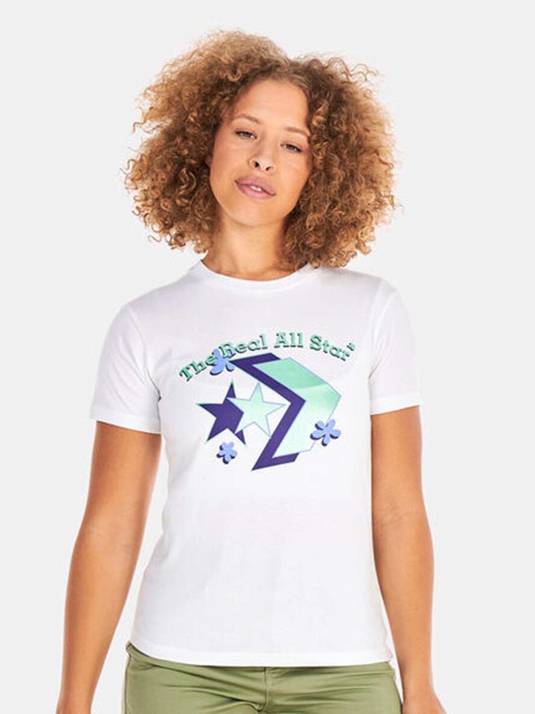 

Converse Women Logo Remix Crew Neck T-Shirt, White